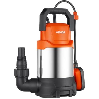 VEVOR Dompelpomp 750 W 20.000 l/u 9 m opvoerhoogte waterpomp tuinpomp Ideaal voor zwembaden en vijvers, automatische vlotterschakelaar, thermoplastisch materiaal en 3 m netsnoer VEVOR Dompelpomp 750 W 20.000 l/u 9 m opvoerhoogte waterpomp tuinpomp Ideaal voor zwembaden en vijvers, automatische vlotterschakelaar, thermoplastisch materiaal en 3 m netsnoer