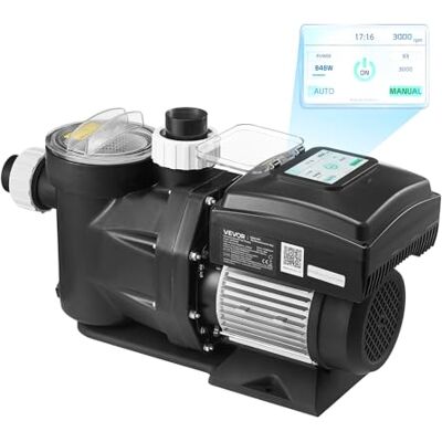 VEVOR Zwembadpomp, variabele snelheid, 2200 W, filterpomp voor zwembad, 43.000 l/h, voor bovengronds zwembad, zelfaanzuigend, met filtermand, timer, opvoerhoogte max. 18 m VEVOR Zwembadpomp, variabele snelheid, 2200 W, filterpomp voor zwembad, 43.000 l/h, voor bovengronds zwembad, zelfaanzuigend, met filtermand, timer, opvoerhoogte max. 18 m