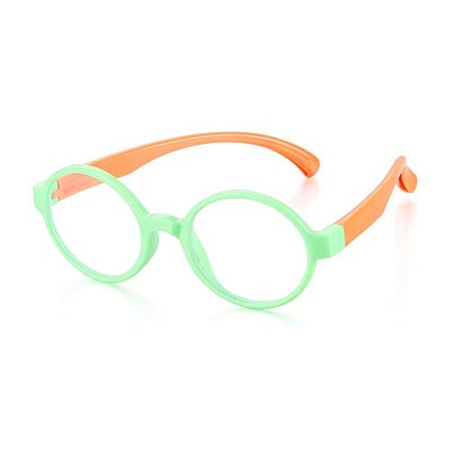 OMICE Kinderen Goggles Siliconen Frame Anti straling Kids Computer Bril Brillen Anti Blauw Licht Glazen Video Gaming Bril (Groen-Oranje)