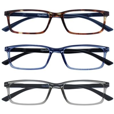 OPULIZE See 3 Stuks Blauw Licht Blokkeert Leesbril Bruin Blauw Grijs Computer Ontspiegeld Mannen Vrouwen BBB9-237 +1,00 OPULIZE See 3 Stuks Blauw Licht Blokkeert Leesbril Bruin Blauw Grijs Computer Ontspiegeld Mannen Vrouwen BBB9-237 +1,00