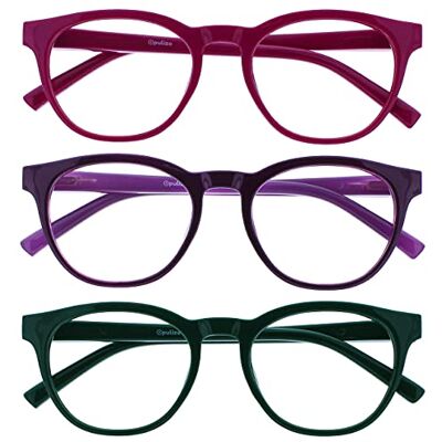 OPULIZE Blu 3 Stuks Blauw Licht Blokkeert Leesbril Roze Purper Groen Computer Ontspiegeld Mannen Vrouwen BBB5-456 +1,00 OPULIZE Blu 3 Stuks Blauw Licht Blokkeert Leesbril Roze Purper Groen Computer Ontspiegeld Mannen Vrouwen BBB5-456 +1,00
