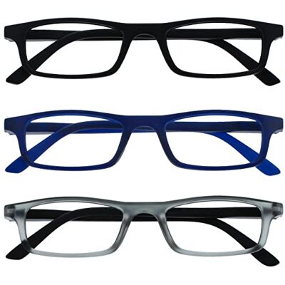 OPULIZE Ted-leesbrillen pack smal mat lichtgewicht frame krasbestendig heren dames RR17 OPULIZE Ted-leesbrillen pack smal mat lichtgewicht frame krasbestendig heren dames RR17
