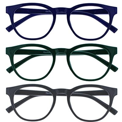 OPULIZE Blu 3 Stuks Blauw Licht Blokkeert Leesbril Blauw Groen Grijs Computer Ontspiegeld Mannen Vrouwen BBB5-367 +2,50 OPULIZE Blu 3 Stuks Blauw Licht Blokkeert Leesbril Blauw Groen Grijs Computer Ontspiegeld Mannen Vrouwen BBB5-367 +2,50