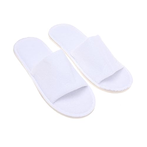 DRESSOOS Hotelpantoffels 1 Paar Wegwerp Pantoffels Wegwerppantoffels Voor Gasten Wegwerppantoffels Voor Op Reis Wegwerpbaar Badslippers Reizen Spa Wit SPA-pantoffels