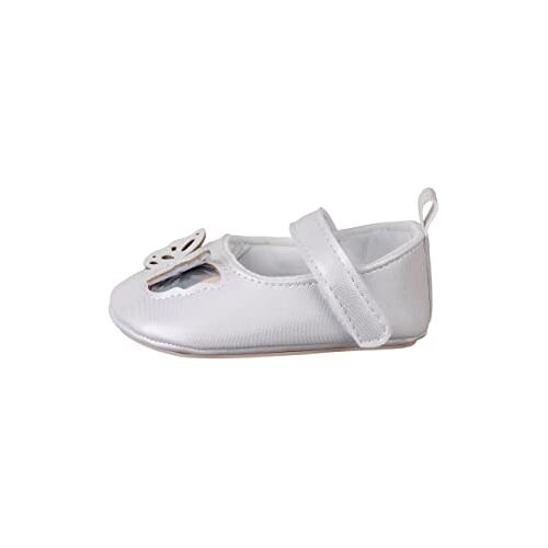 Sterntaler Baby meisjes babyballerina vlinder platte slipper, wit, 17/18 EU