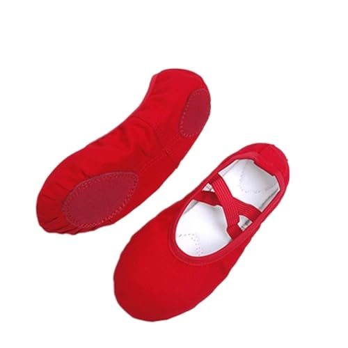 GERRIT Balletslippers 2 paar balletschoenen for meisjes Ballet Flats Dansballetslippers Canvas Zachte zool Balletdansschoen Meisjes Dames Balletslippers (Kleur: Rood, Maat: 9.5) (Color : Red, Size : 1.5)