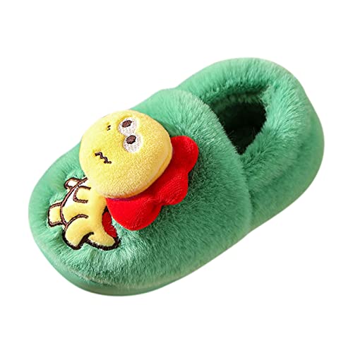 HANXIULIN Girls Moccasins Size 1 Dinosaur Slippers For Kids Memory Foam Comfy House Shoes Girls Boys Bedroom Home Slippers Girls Outdoor Slippers (Green, 28 Little Child)