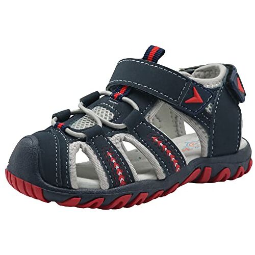 Apakowa Baby Jongens Baby Meisjes Zomersluiting Sport Buitensporten Strandsandalen Kinderen Sportsandalen (Kleur: grijs, Maat: 22)