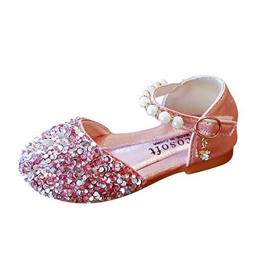 IQYU Antislip Baby Slippers Meisjes Schoenen Sandalen Kinderen Single Baby Crystal Bowknot Bling Peuter Pearl Princess Babyschoenen Babyschoenen 23, roze, 22.5 EU