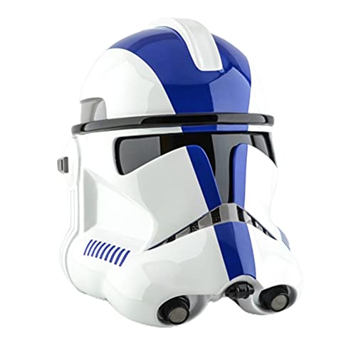 BSTCAR JJ08101081_PVCB1AM313-DE Star Wars helm Star Wars Mandaloriaanse helm pvc full face film cosplay maskers kostuummasker voor volwassenen Blauw en wit