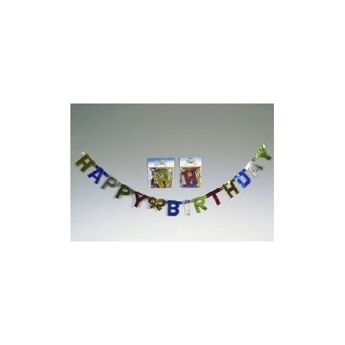 tib 14001 Kleurrijke Gefeliciteerd Letters Garland, Multi kleuren, One Size