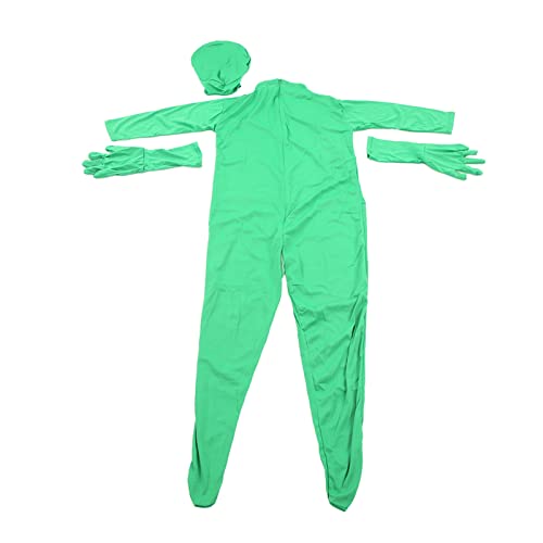 Akozon Fotografie Chromakey Bodysuit Groen Full Body Stretch Stof Pak Unisex Spandex Stretch Volwassen Kostuum Scherm Bodysuit Body Suit voor Fotografie Film Video(180cm / 70.87in)