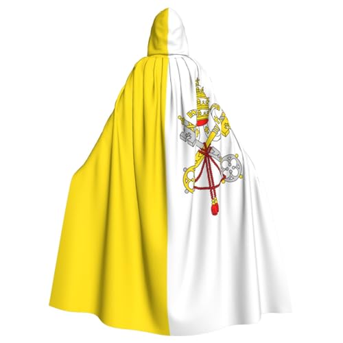 CHRYSM Vaticaanse Vlag Hooded Mantel Voor Volwassen Cosplay,Halloween Kerstfeest Carnaval Heks Cape