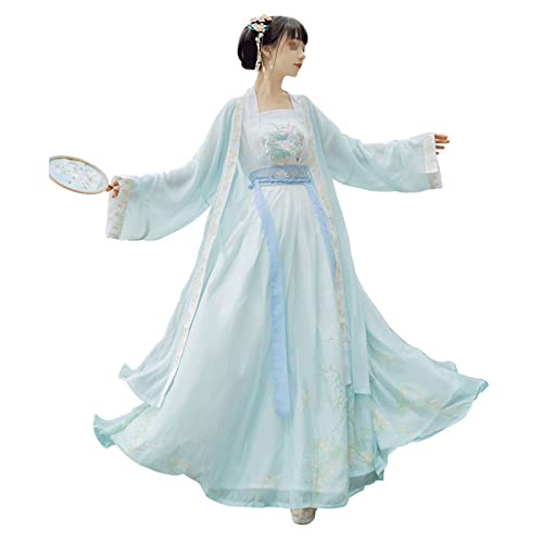 SHAPLE Oude Chinese kostuums Hanfu-jurk in Chinese stijl, Chinese Hanfu-jurk voor dames (Color : Blue, Size : L=165-170cm)