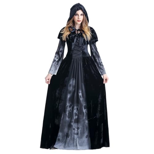 NSASL Dames Halloween Cosplay Kostuums,Halloween Vampire Dark Demon Witch-kostuumset Voer Feestkostuum Uit (Color : B, Size : S)