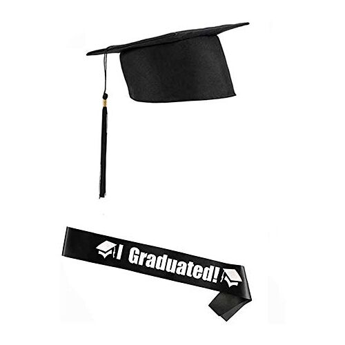 N\A Een set van Graduation Cap Bachelor Hat Cap met brieven Etiquette Bands voor afstuderen ceremonie partij gunsten