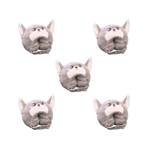 Paowsietiviity 5 set Zachte Pluche Wolf Hoed Cosplay Hoofddeksels Kostuum Hoeden Voor Volwassenen Kinderen Hoofddeksels, Stijl 4