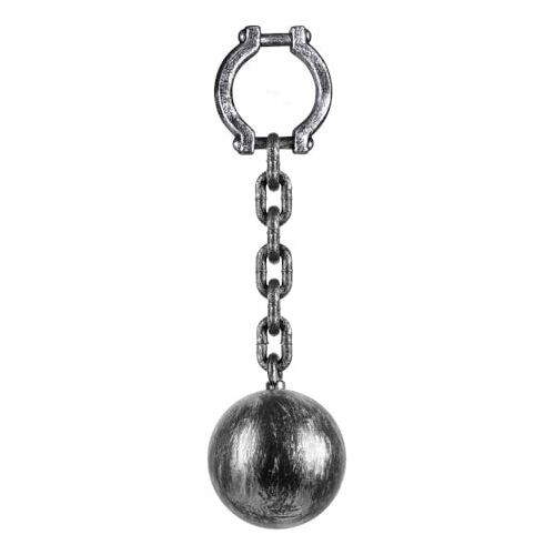 Boland 00613 bal met ketting, voetbottel, 53 cm, grijs, Halloween, Dungeon, themafeest, gevangene, carnaval