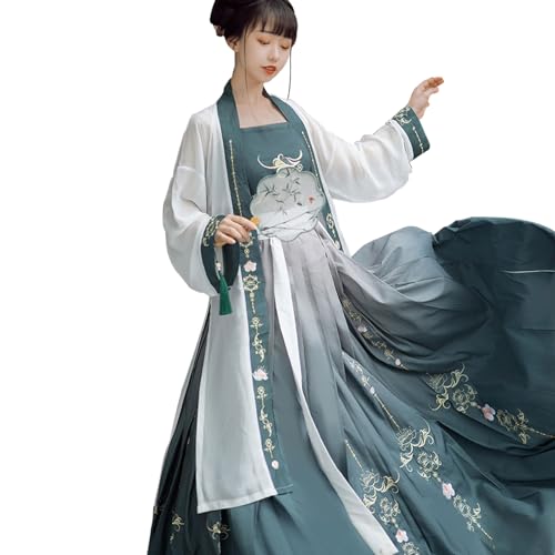 OZMDXKJ Deluxe Chinese Traditionele Kleding Dames Oud Traditioneel Chinees Kostuum,S=155-160cm,Blue