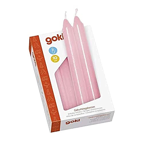 Goki Verjaardagskaarsen, roze, set van 10