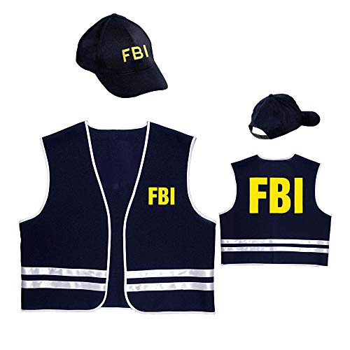 Widmann Kostuum FBI Agent, vest, pet, geheimagent, veiligheidsdienst, carnaval, themafeest