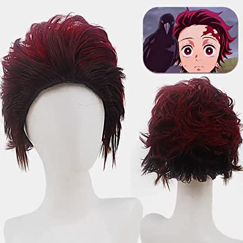 RONGYEDE Wig Anime Cosplay Anime Pruik New Ghost Friction Blade Ovendeur Houtskool Cosplay Anime Nep