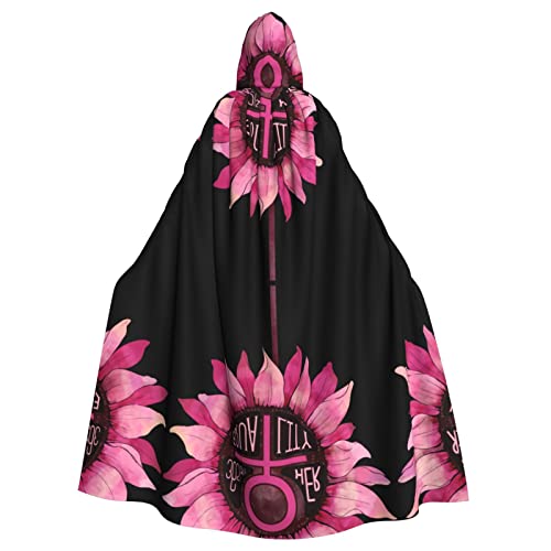 RFSHOP Halloween Hooded Cape Feministische Zonnebloem Printing Party Decor Mantel Volledige Lengte 150cm/59in Unisex Aldult Cosplay Kostuum