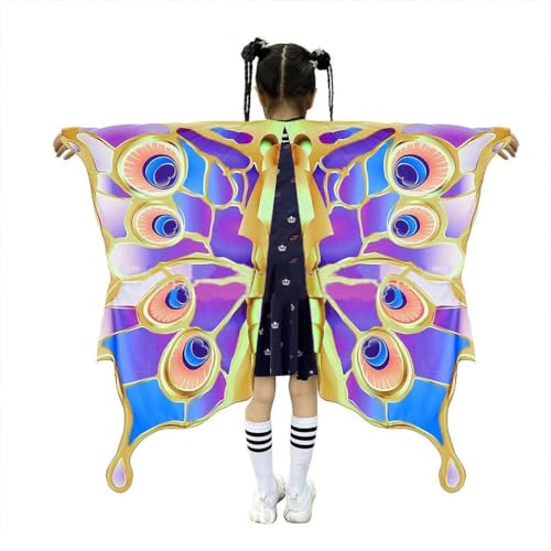 Miaelle Carnavalsparty meisjes vlindervleugels cape full-body cape prinses meisjeskostuum Kerstmis Halloween party make-up vlindervleugels cape kinderen vlindervleugels cape cape cape