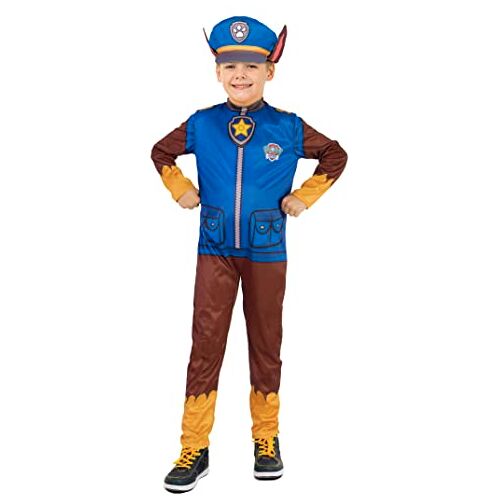 Ciao 117833-4 Chase kostuum vermomming jongen officieel Paw Patrol (Maat 3-4 jaar) Met hoed,Blauw