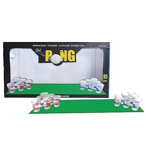 Amscan Drinkspel Shot Pong, 12 glazen, 2 ballen, 1 pad, drinkspellen, gezelschapsspel