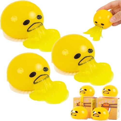 GXJIXf Puking Stress Ball Toy, Vomiting Stress Ball, Puking Egg Yolk Stress Ball, Vomiting Egg Yolk Stress Ball, Novelty Stress Balls for Adults Funny (3PCS)