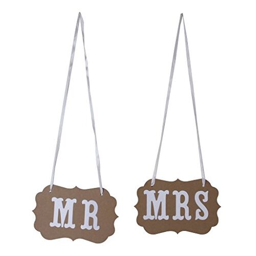 MR & MRS bordjes, banner, decoratie voor ceremonie, bruiloft, foto-accessoires – kaki