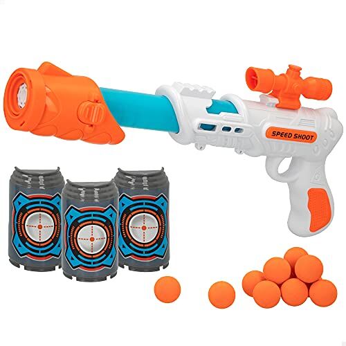 ColorBaby 49431 Kogelpistool met 3 blikjes en 12 EVA-kogels