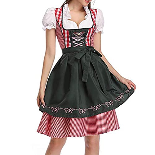 Prevessel Oktoberfest-kostuum voor dames, voor bierfestival in nationale stijl, meidkostuum, Oktoberfest Dirndl-jurk met schort, meiduniform, pak
