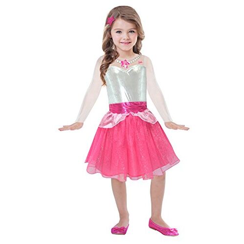 amscan BA105 Barbie Rock & Royals Jurk Barbie 3-5 anni Roze