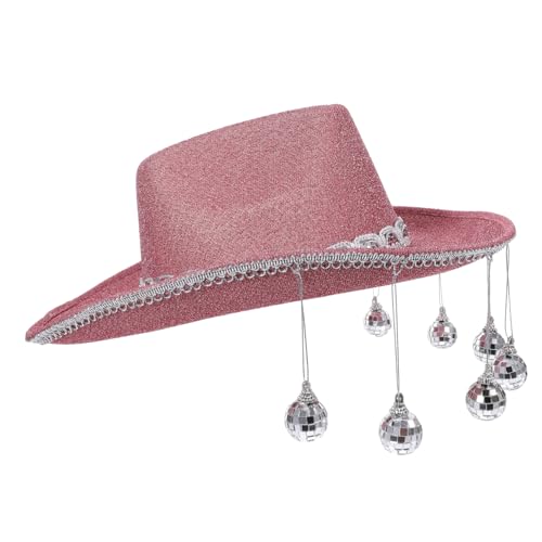 TOPBATHY Disco Cowboyhoed Westerse Hoed Jeugd Cowboyhoed Feest Cowboyhoed Hoeden Cowboyhoed Voor Dames Accessoire Voor Een Cowgirl-outfit Cowboyhoed Disco Hanger Kunststof Vrouwen Mode