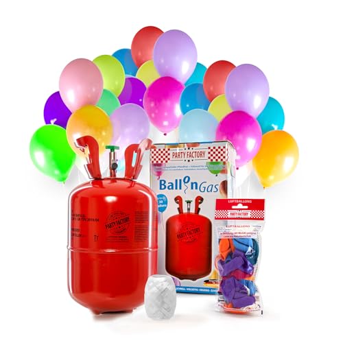 Party Factory Helium ballongas voor 30 ballonnen incl. 30 ballonnen