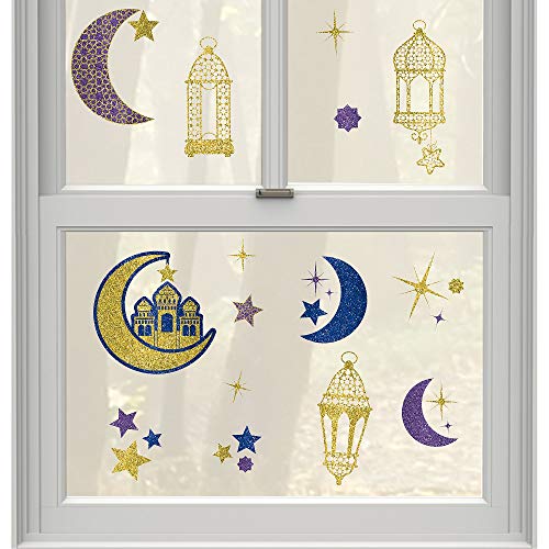 amscan 242168 Glitter raamdecoratie Eid