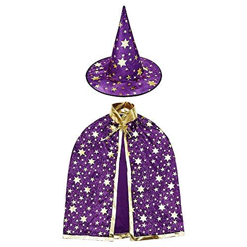 Jieddey Halloween tovenaarskostuum, Halloween-heks tovenaarscape Halloween-kostuum rekwisieten heksenkostuum Halloween-kostuums voor kinderen voor cosplay-feestjes