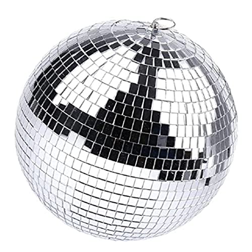 vdha Zilveren Discobal Disco Hangende Discobal met Hangende Ring voor Lichteffectfeest, Huisdecoratie Clubpodium (8 Inch)