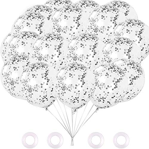 a ray of sunshine Latex glitterballonnen, heliumballonnen, pailletten ballonnen, confettiballonnen, 30 cm dik (30 stuks) confetti helium ballonnen