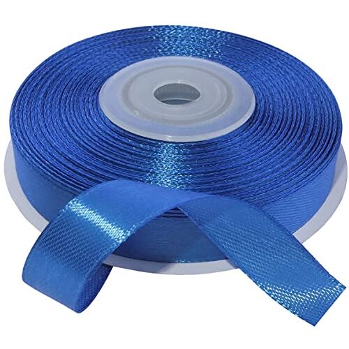 AERZETIX C55561 rol satijnen lint 12 mm x 25 m blauwe kleur cadeaulint voor ceremonie bruiloft verjaardag party decoratie van polyester