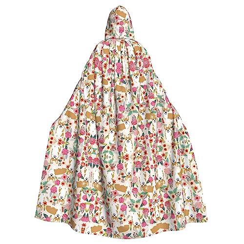 RFSHOP Specerijen Specerijen Print Mannen en Vrouwen Hooded Mantel Lange Cape, voor Kerstmis Halloween Cosplay Kostuums 150 cm