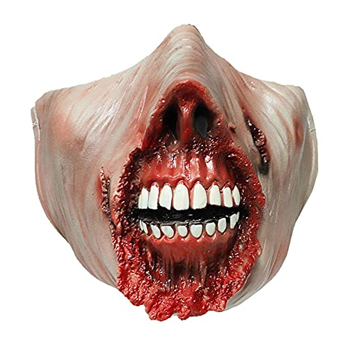 Pcivzxam 3D Horror Burn Half Masker Eng Latex Masker Halloween Decoratie Horror Party Spookhuis Rekwisieten Kostuum Spelen Decor