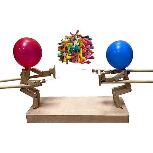 Shannan Balloon Bamboo Man Battle Ballon-bamboe-man-vechtspel   2024 nieuw houten vechtspel   handgemaakte schermpoppen   vechtspel voor 2 spelers   ballongevechtspel voor feest/ouder-kinderen (met ballonnen)