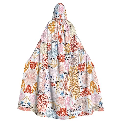 RFSHOP Specerijen Specerijen Print Mannen en Vrouwen Hooded Mantel Lange Cape, voor Kerstmis Halloween Cosplay Kostuums 150 cm