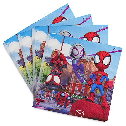 Yisscen Spider-Man Verjaardagservetten, 40 stuks, feestservetten, tafeldecoratie, papieren servetten, papieren servetten, papieren servetten, papieren servetten, papieren servetten, papieren servetten, kinderverjaardagsfeestjes, feestaccessoires, voor jon