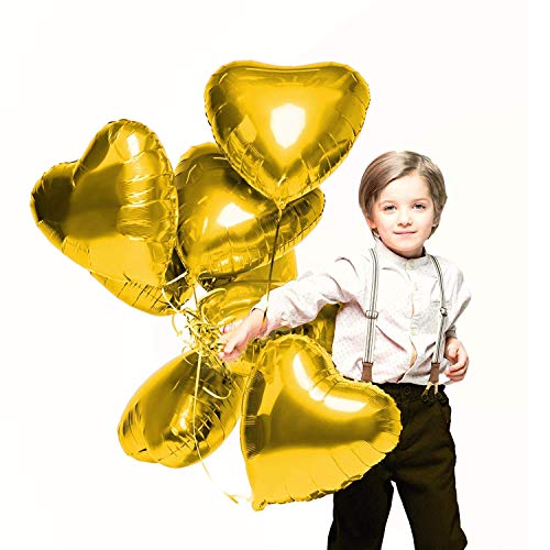 FVCENT Ballonnen hart helium   Hart Folie Ballon 30 Stuks Hart Helium Ballonnen Hart Ballonnen Helium Ballon Folie Ballon Bruiloft Folie Ballon (goud)