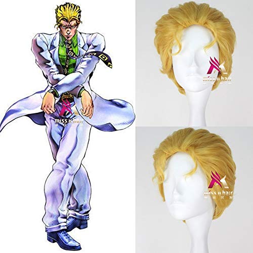 FZYUYU Gouden pruik Kira Yoshikage Cosplay Jojo 'Bizarres avontuur Halloween rollenspel