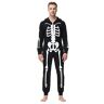 thematys Skelet Horror Onesie met Kap   Volwassenen   Halloween   Mottowoche   Carnaval   Fancy dress   Cosplay   Kostuum   Dames   Heren   Sexy Griezelig   Skelet   Jumpsuit